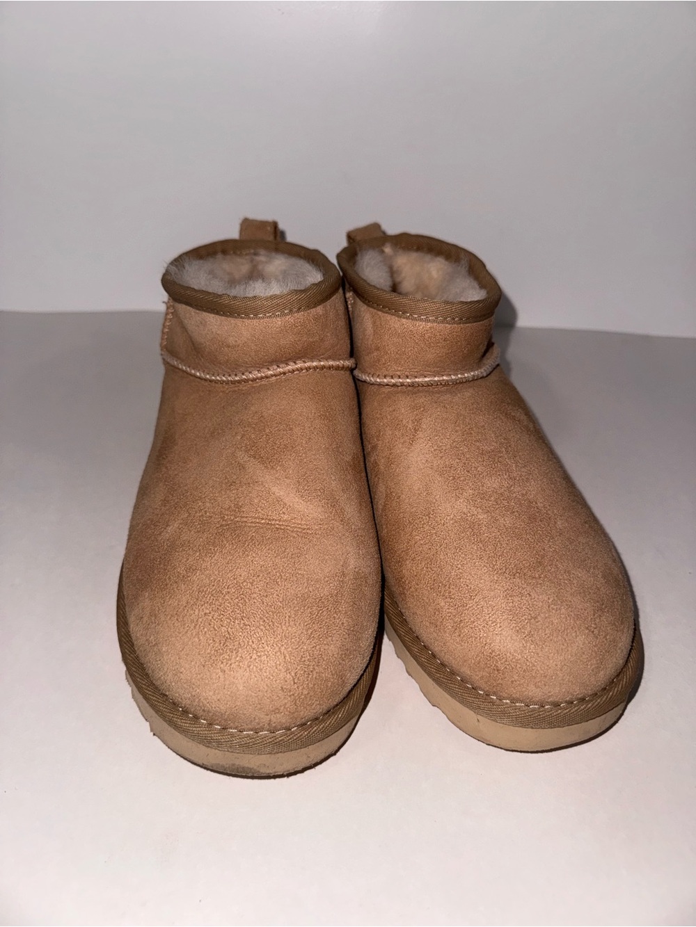 UGG WOMEN'S ULTRA MINI SUEDE SHEARLING LINED BOOTS